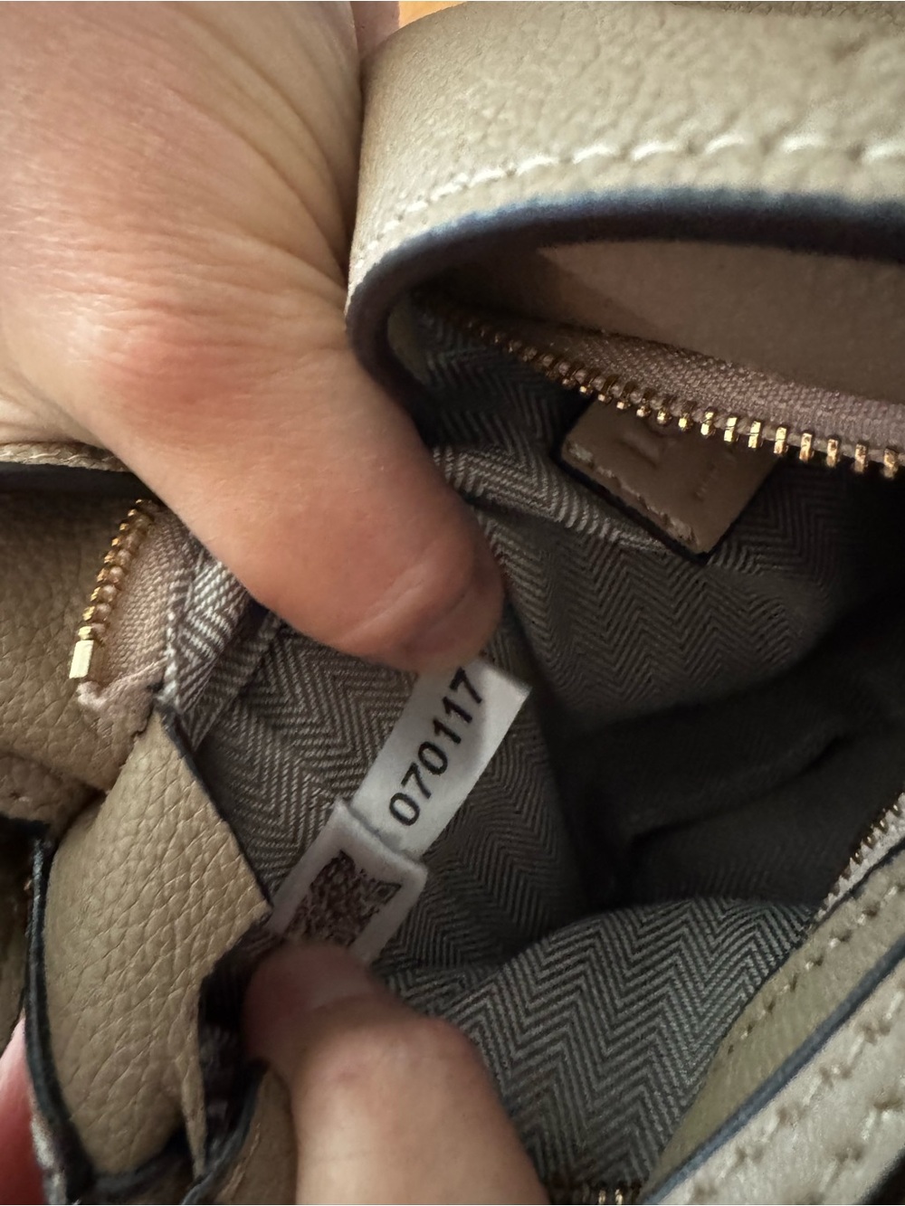 Taupe Geometric Leather Crossbody Bag / Puzzle Bag - Picture 8 of 13